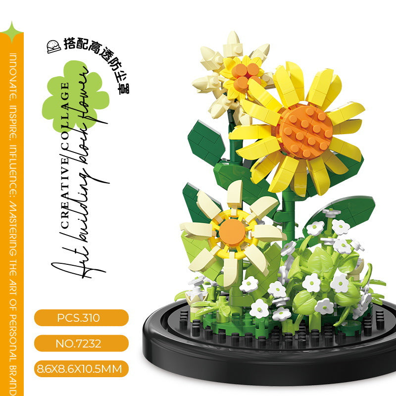 Gele bloemen in stolp
