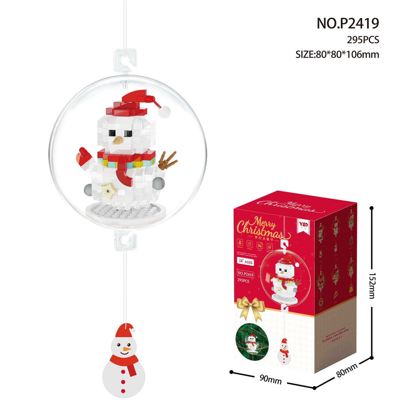 Kerstbal sneeuwpop